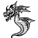 Dragon smoking  tattoo design idea