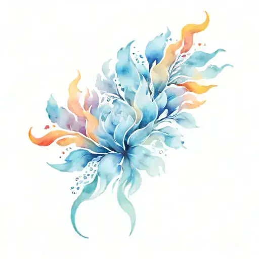 Fire and ice  tattoo design idea