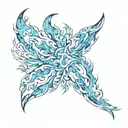 Blue fire tattoo design idea