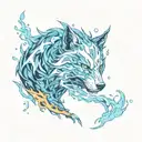 Blue fire tattoo design idea