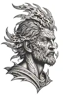 Aristotle adorned with lightning bolts tattoo design idea