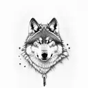 number 22, wolf and a key lock tattoo design idea