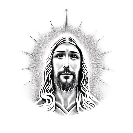 Jesus praying tattoo design idea