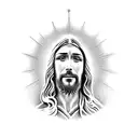 Jesus praying tattoo design idea