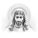 Jesus praying tattoo design idea