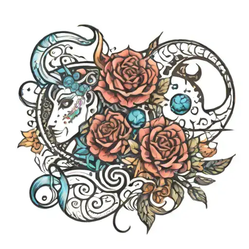 gemini ♊️  cancer ♋️  and leo ♌️  combined   tattoo design idea