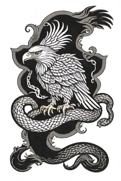 eagle on snake tattoo design idea