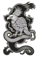 eagle on snake tattoo design idea