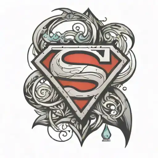 Superman Logo with an N instead of an S in the center tattoo design idea