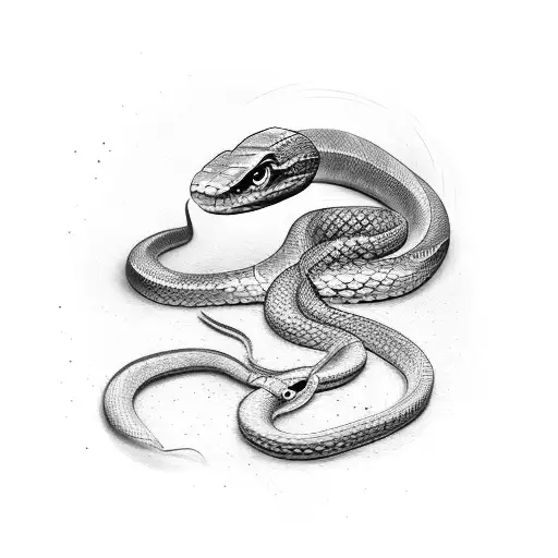 snake wrapped around a longsword tattoo design idea