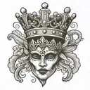 Queen crown with 7 points  tattoo design idea