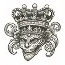 Queen crown with 7 points  tattoo design idea