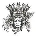 Queen crown with 7 points  tattoo design idea