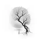 A tree with roots shaped like a cross tattoo design idea