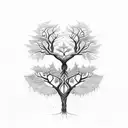 A tree with roots shaped like a cross tattoo design idea