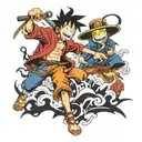 luffy vs naruto anime tattoo design idea