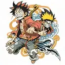 luffy vs naruto anime tattoo design idea