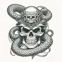 Skull samurai snake tattoo tattoo design idea