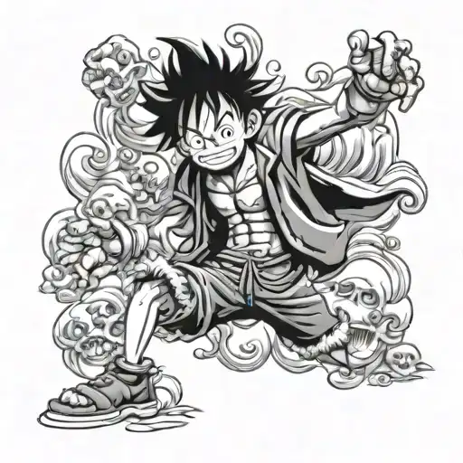 Luffy Gear 5 tattoo design idea