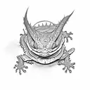 crested gecko tattoo design idea