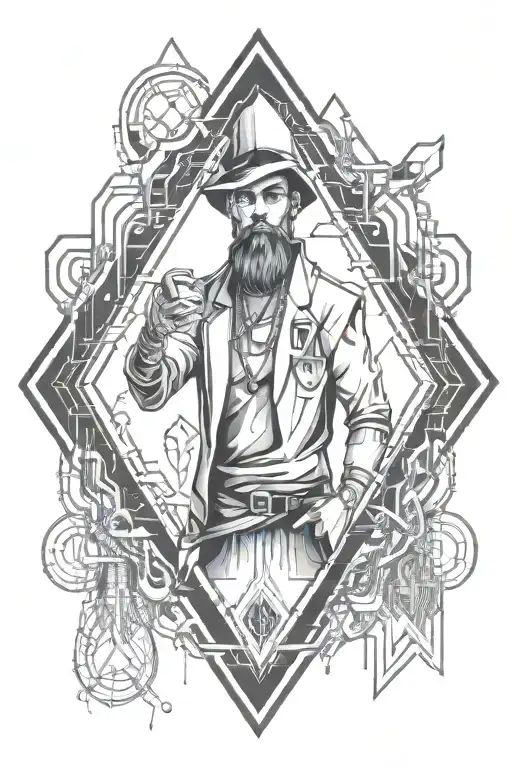 hood cartoon chatacter diamond teeth   tattoo design idea