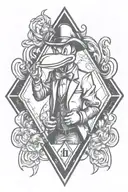 hood cartoon chatacter daffy duck  diamond teeth   tattoo design idea