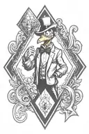 hood cartoon chatacter daffy duck  diamond teeth   tattoo design idea