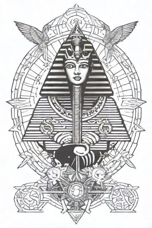 egypt, time, space, knowledge wisdom courage tattoo design idea