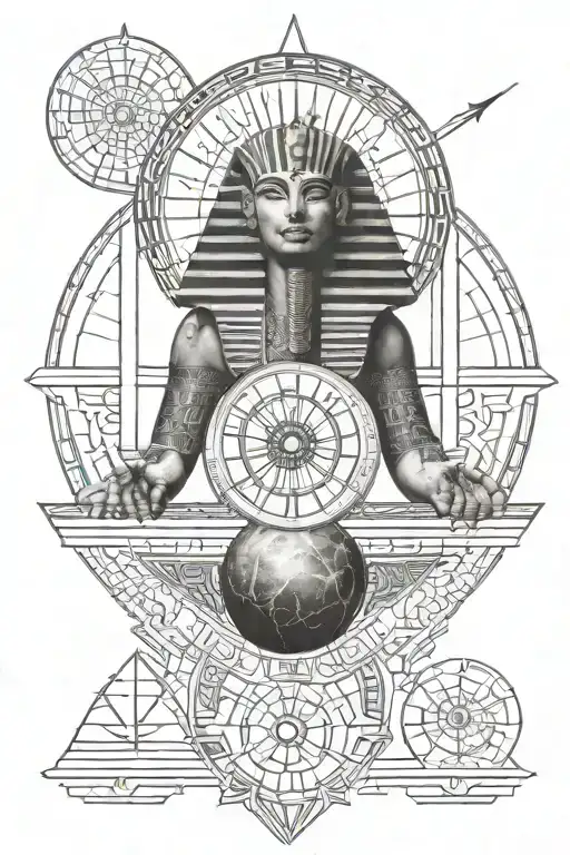 egypt, time, space, knowledge tattoo design idea
