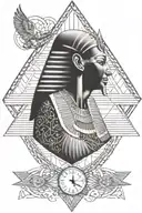 egypt, time, space, knowledge wisdom courage tattoo design idea
