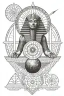 egypt, time, space, knowledge tattoo design idea