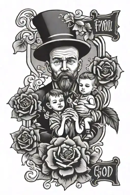 family and god tattoo design idea