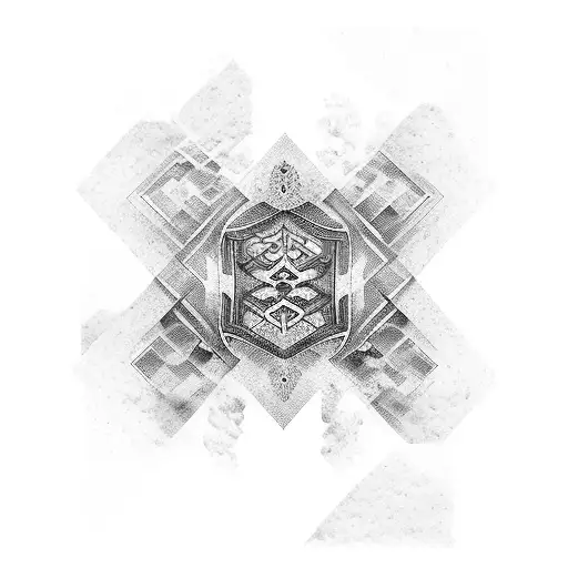 Arianna, Rowen, and River's names arranged in a unique typographic design tattoo design idea