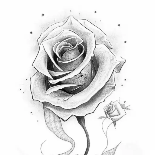 A scene from the Dark Tower series with Roland and a rose tattoo design idea