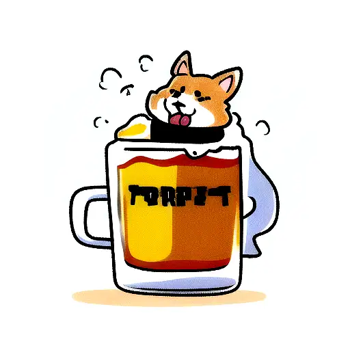 corgi and beer tattoo design idea