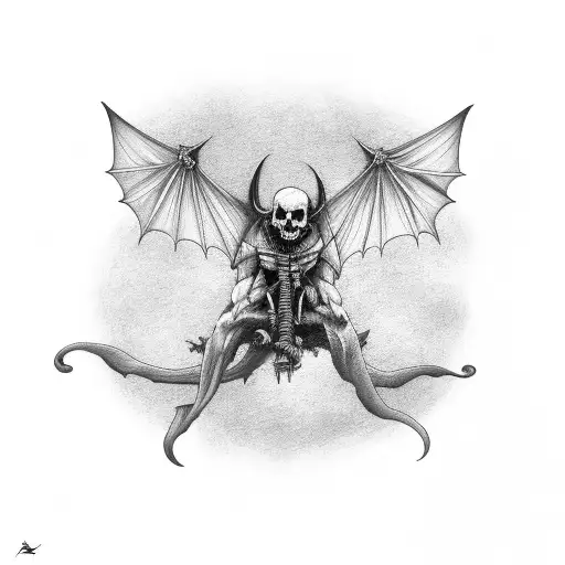 Death Bat tattoo design idea