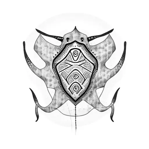 stingray with dreadlocks tattoo design idea