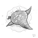 stingray with dreadlocks tattoo design idea