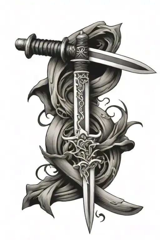 katana sword tattoo design idea