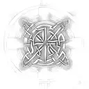 celtic cross with 'be still' scripted along base of cross tattoo design idea