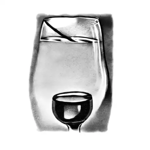 a glass of whiskey tattoo design idea