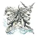 zeus y poseidon tattoo design idea