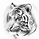 tiger with barbed wire tattoo design idea