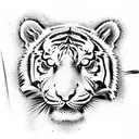 tiger with barbed wire tattoo design idea