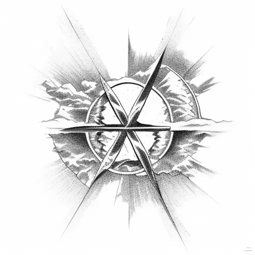 christian cross wilderness mountains tattoo design idea