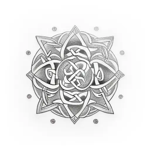  tattoo in memory of mother and father who passed away in 1992. Incorporate a Celtic Serch Symbol, Gard tattoo design idea