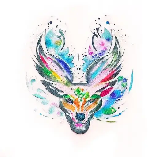 water color style tattoo in memory of mother and father who passed away in 1992. Incorporate a Celtic Serch Symbol, Gard tattoo design idea