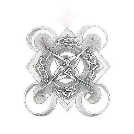  tattoo in memory of mother and father who passed away in 1992. Incorporate a Celtic Serch Symbol, Gard tattoo design idea