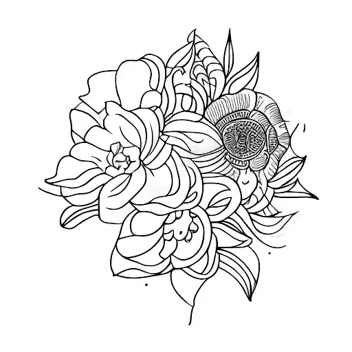 A delicate floral design inspired by the colors of Niagara Falls tattoo design idea