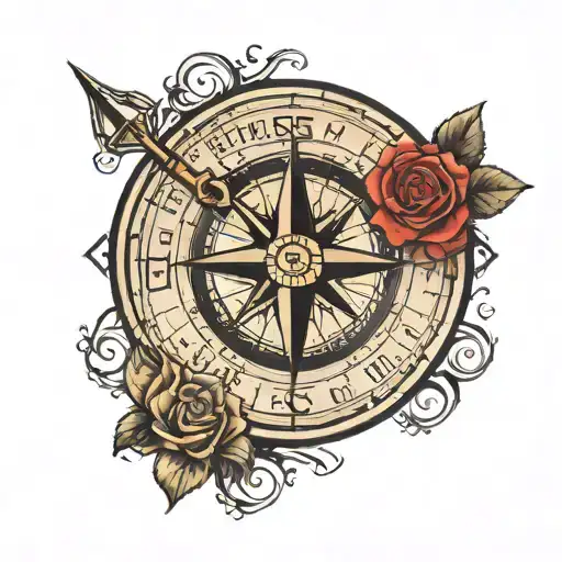 compass with words "Jesus answered, “I am the way and the truth and the life. No one comes to the Father except through" tattoo design idea